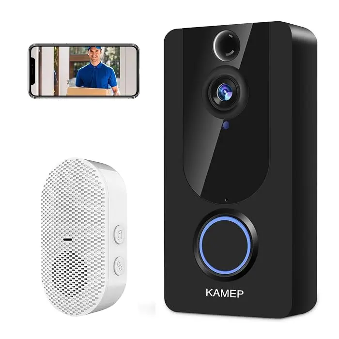 KAMEP Wireless Video Doorbell Camera with Chime 2K