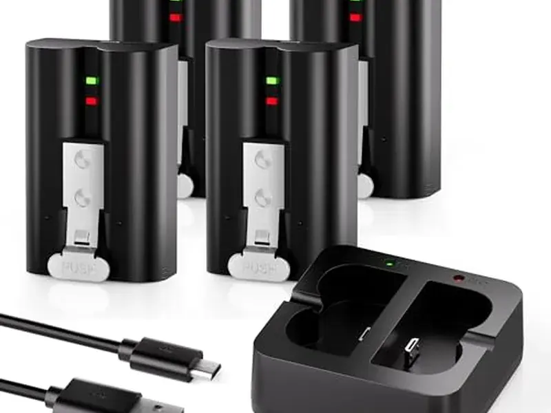 Lesaps 4-pack of rechargeable Ring doorbell batteries with a dual charging dock